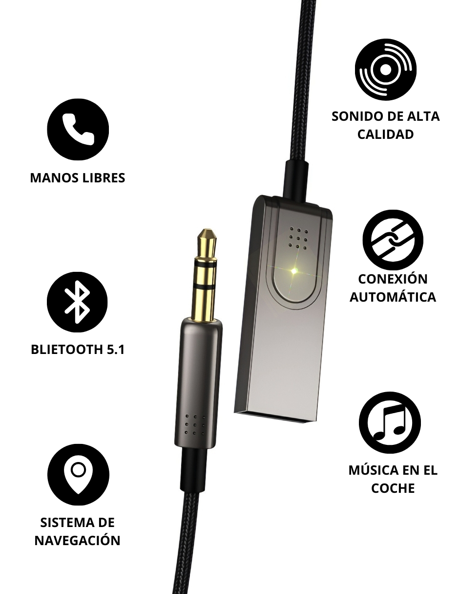 Foto 7 | Receptor de Audio Bluetooth Adaptador Ecomlab