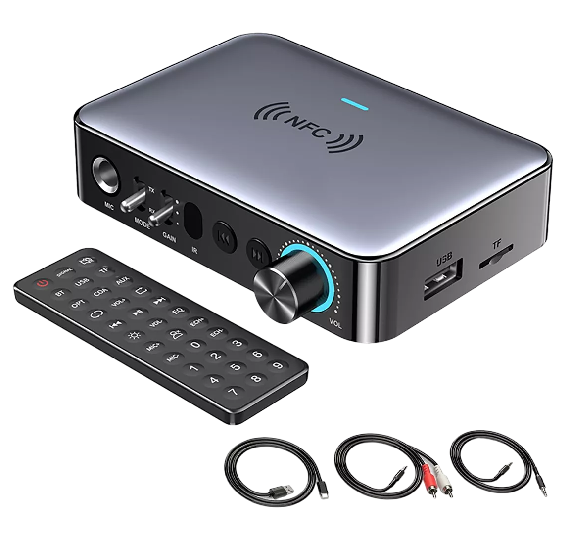 Receptor/adaptador De Audio 3 En 1 Bluetooth 5.1 Gris Oscuro