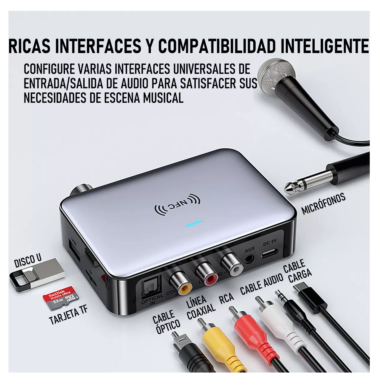 Foto 2 | Receptor/adaptador De Audio 3 En 1 Bluetooth 5.1 Gris Oscuro