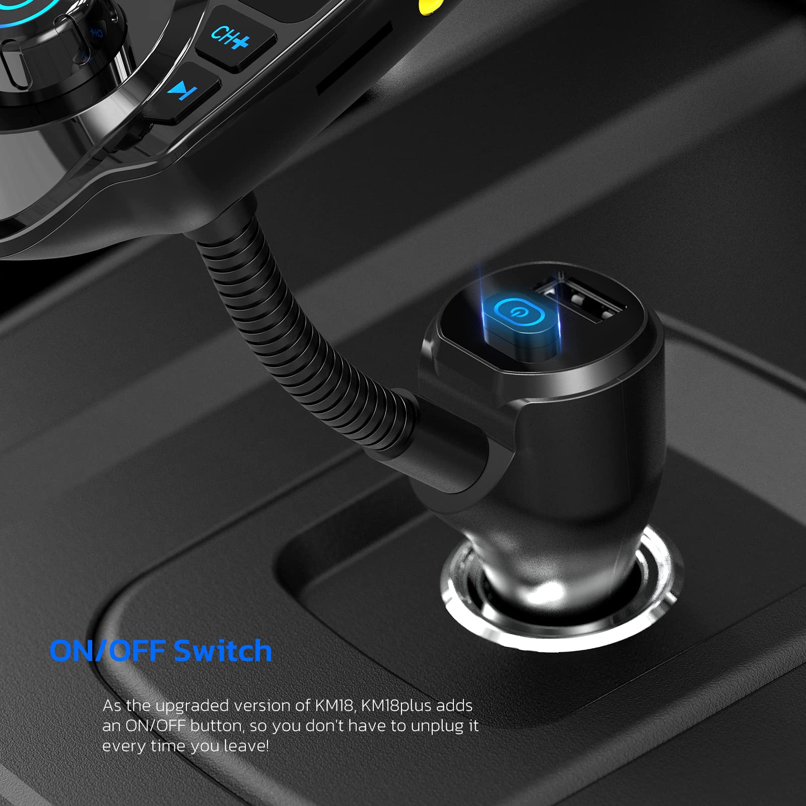 Foto 4 pulgar | Transmisor Fm Bluetooth Nulaxy Km18 Plus Para Coche Negro - Venta Internacional.