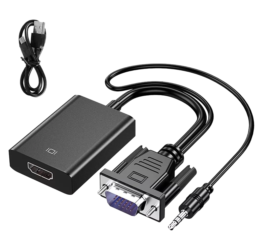 Foto 2 pulgar | Convertidor Vga A Hdmi Adaptadores Full Hd 1080p 1.8m Cable Negro