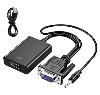Foto 1 | Convertidor Vga A Hdmi Adaptadores Full Hd 1080p 1.8m Cable Negro