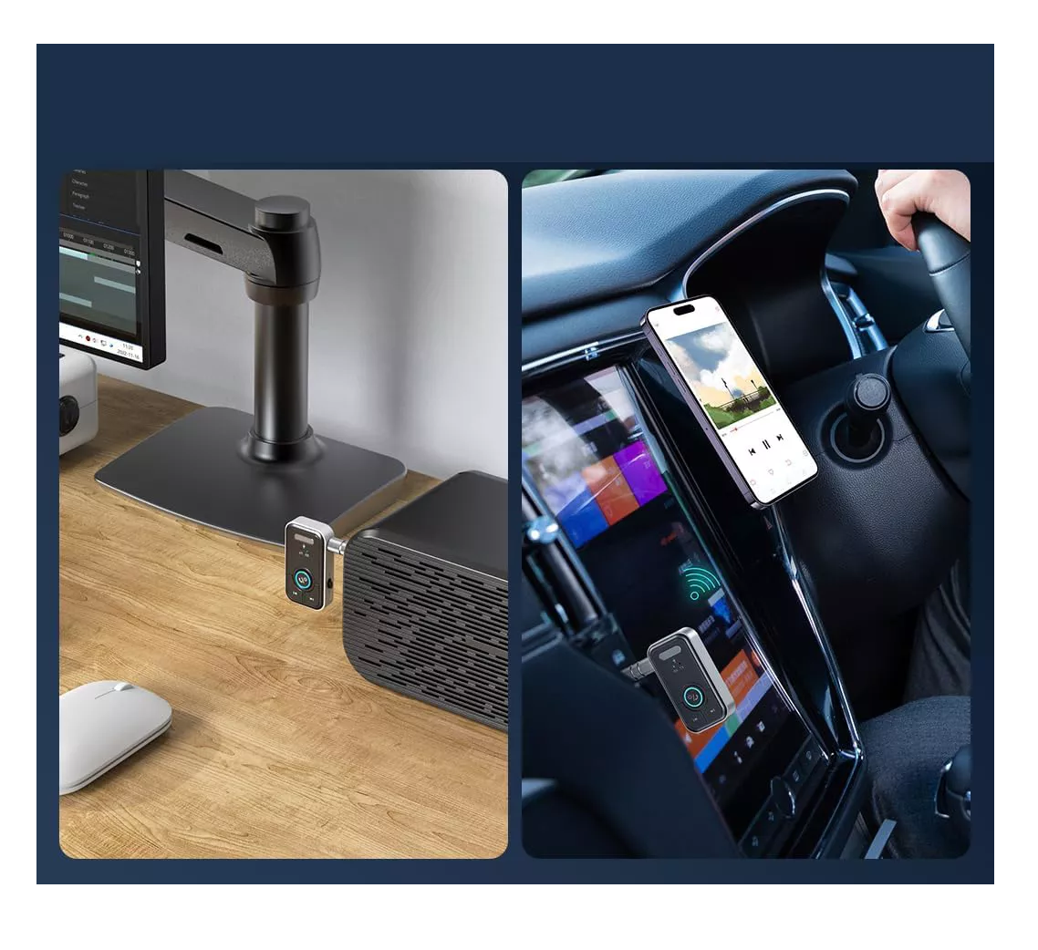 Foto 3 pulgar | Adaptador Auxiliar Bluetooth Jack 3.5 Aux Para Carros Negro/gris