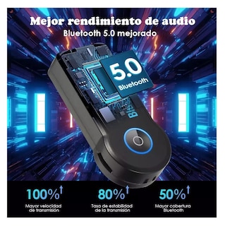 Foto 2 | Adaptador Bluetooth 3.5 Jack Manos Libres Para Carros 2 Pcs Negro