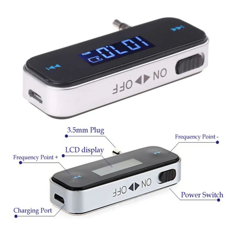 Foto 4 pulgar | Transmisor Fm De Audio Para Música De Coche De 3,5 Mm Para Android Iphone - Venta Internacional.