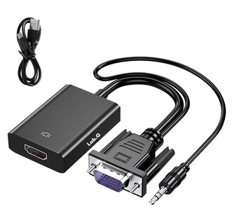 Foto 1 | Convertidor Vga A Hdmi Adaptadores Full Hd 1080p 1.8m Cable Negro