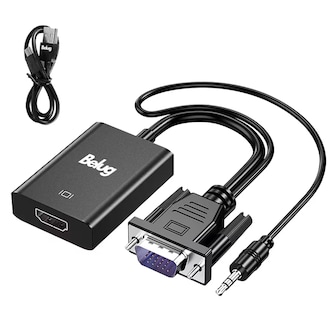 Foto 1 | Convertidor Vga A Hdmi Adaptadores Full Hd 1080p 1.8m Belug Cable Negro