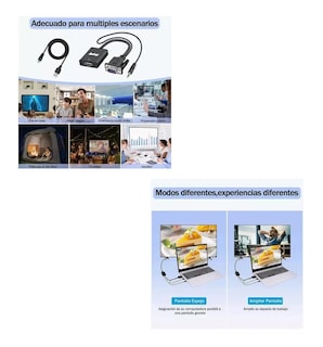 Foto 2 | Convertidor Vga A Hdmi Adaptadores Full Hd 1080p 1.8m Belug Cable Negro