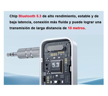 Foto 3 | Adaptador Auxiliar Bluetooth Jack 3.5 Aux Para Carros, Belug Negro/gris