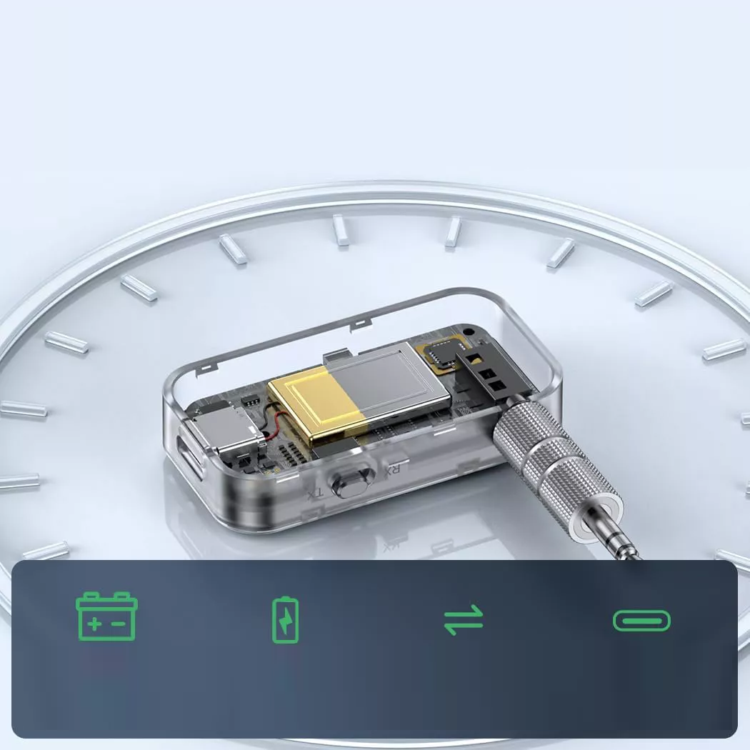 Foto 5 pulgar | Adaptador Auxiliar Bluetooth Jack 3.5 Aux Para Carros, Belug  Negro/gris
