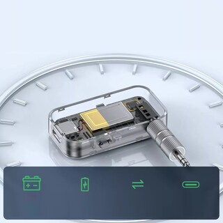 Foto 4 | Adaptador Auxiliar Bluetooth Jack 3.5 Aux Para Carros, Belug Negro/gris