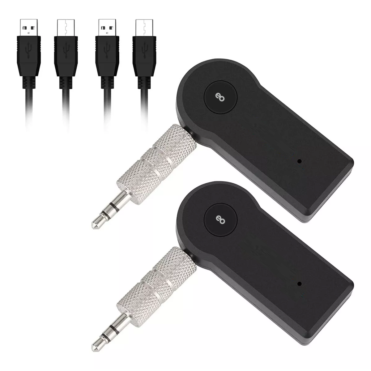 2 Pzs Adaptador Auxiliar Bluetooth 3.5 Jack Manos Libres Eo Safe Imports Esi-18635 Negro