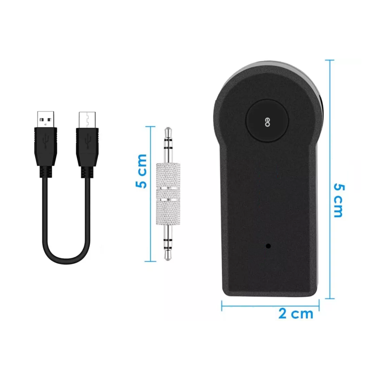 Foto 3 pulgar | 2 Pzs Adaptador Auxiliar Bluetooth 3.5 Jack Manos Libres Eo Safe Imports Esi-18635 Negro
