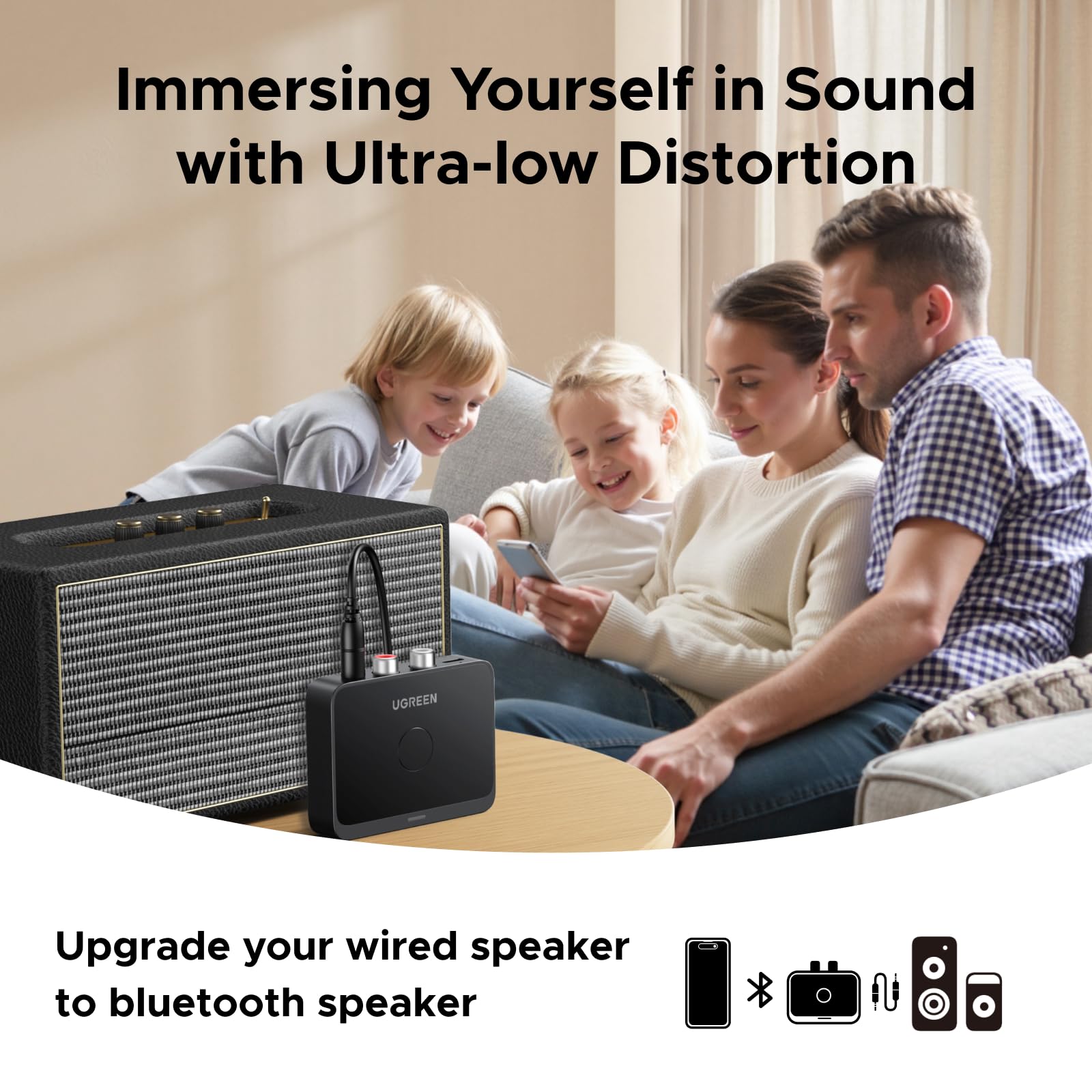 Foto 7 pulgar | Receptor Bluetooth Adaptador De Audio De Alta Resolución Ugreen 6.0 Ldac - Venta Internacional.