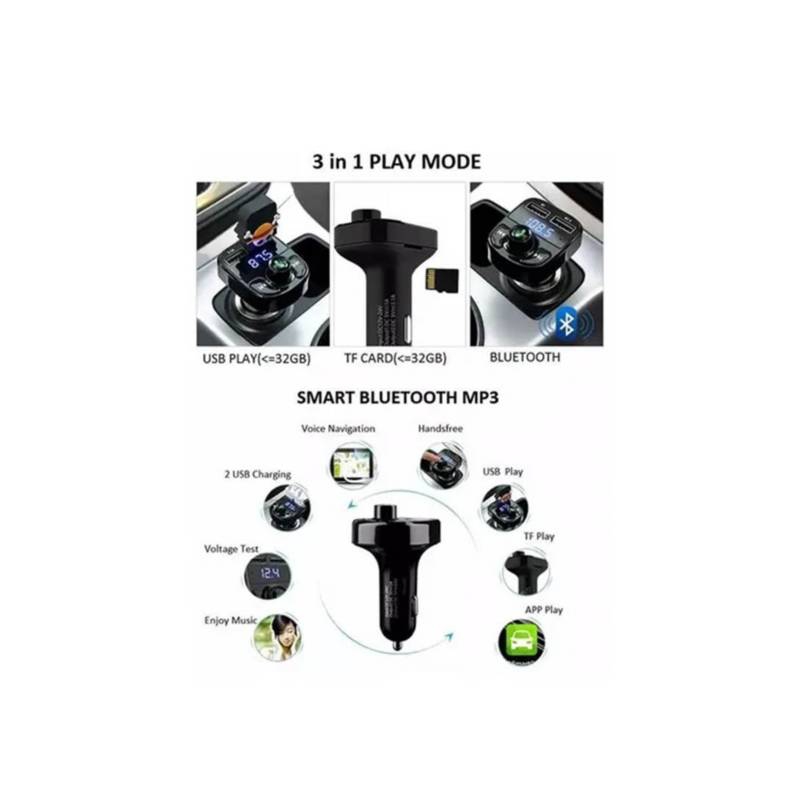 Foto 4 pulgar | Transmisor Mp3, Radio Fm, Bluetooth, Cargador De Coche Pd 3.1a - Venta Internacional.