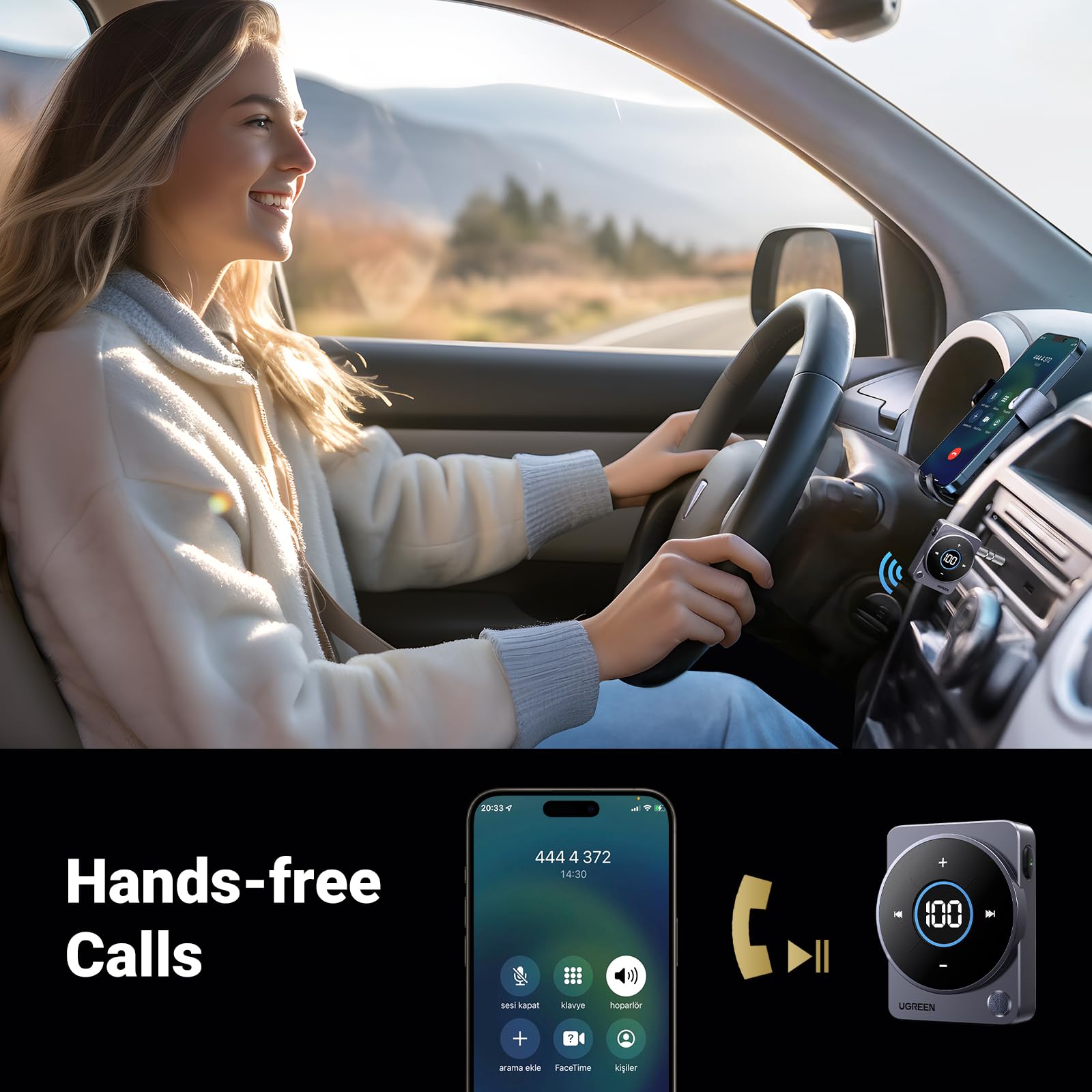Foto 4 pulgar | Adaptador Bluetooth Para Coche Ugreen 5.4 Con Cancelación De Ruido - Venta Internacional.