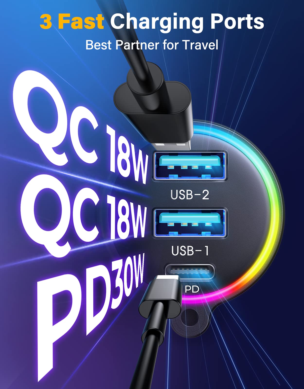 Foto 7 pulgar | Adaptador Bluetooth Para Coche Joyroom 66w Con 3 Puertos De Carga - Venta Internacional.