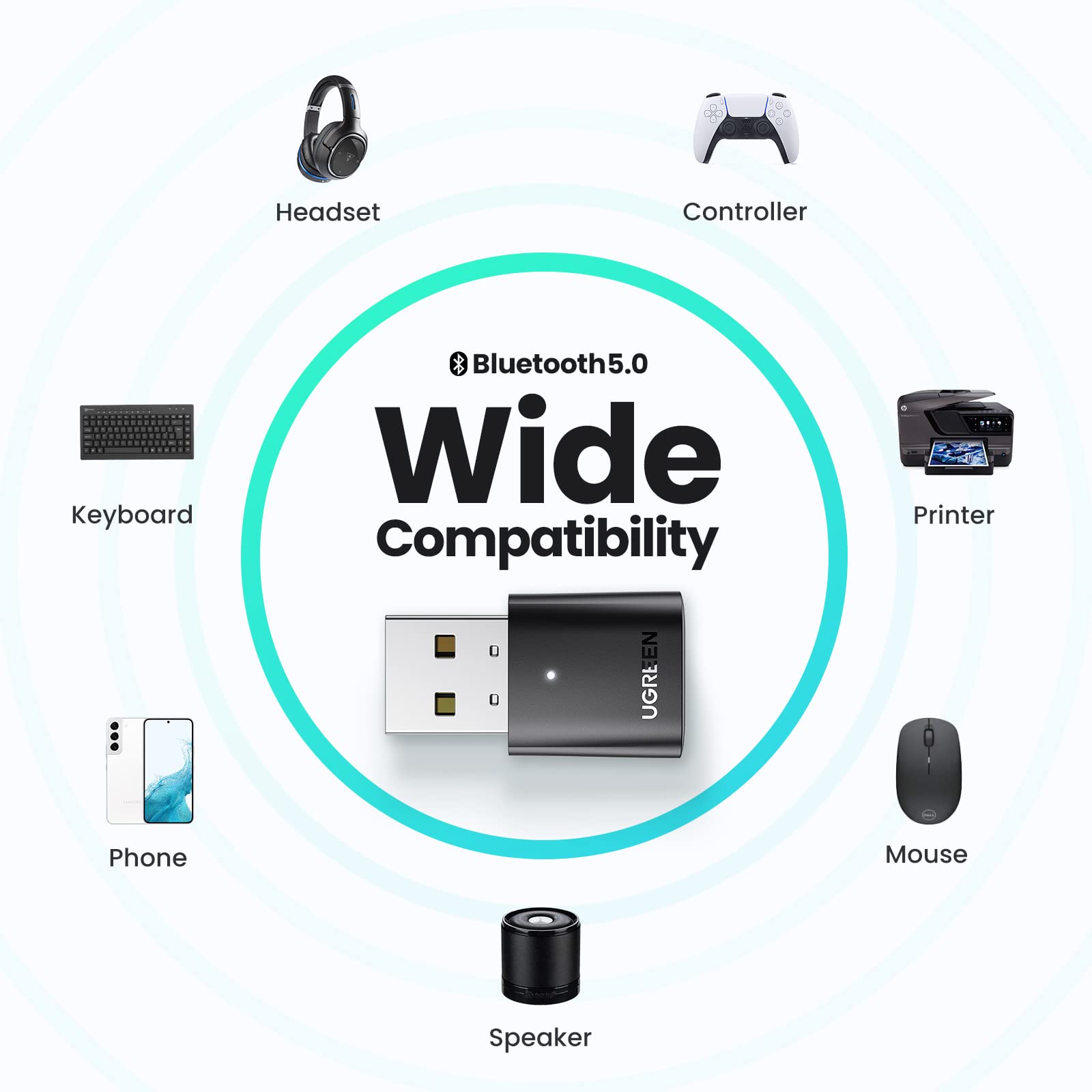 Foto 6 pulgar | Adaptador Usb Bluetooth Ugreen 5.0 Para Pc Con Windows 11/10/8.1 - Venta Internacional.