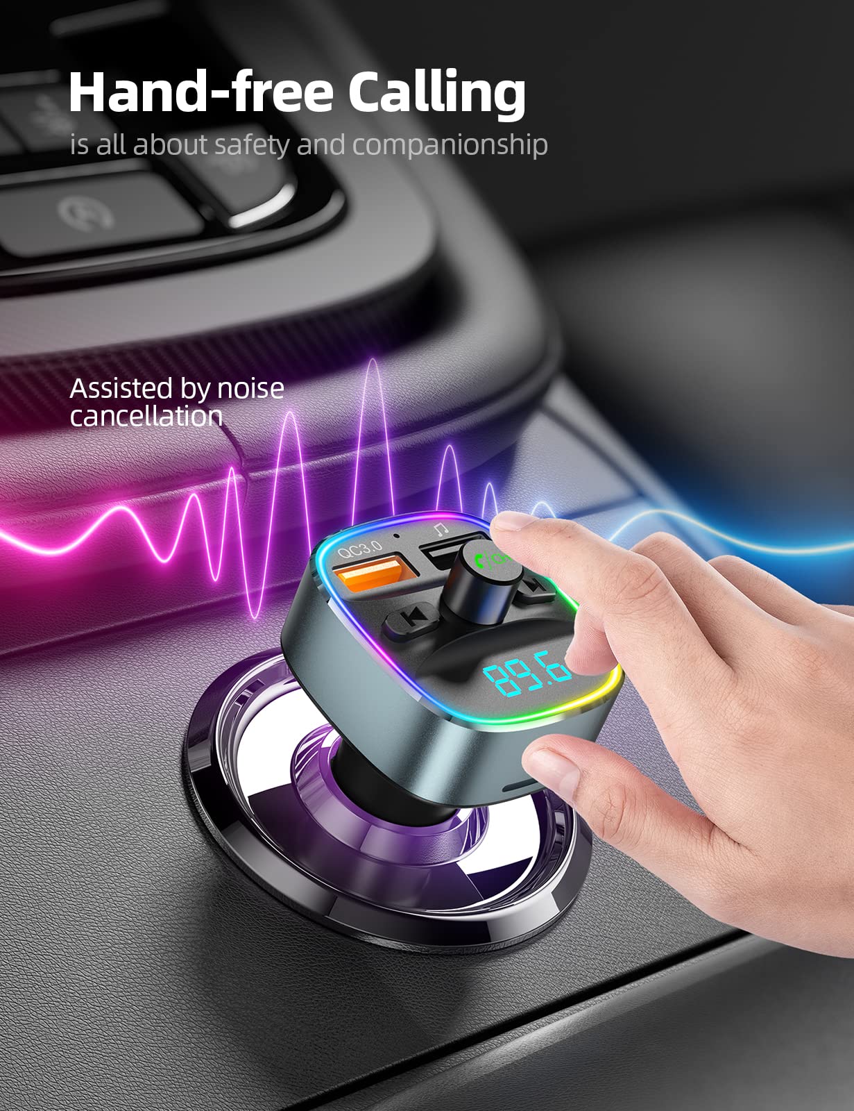 Foto 3 pulgar | Transmisor Fm Bluetooth Nulaxy Nx10, Adaptador De Coche Con Cargador - Venta Internacional.
