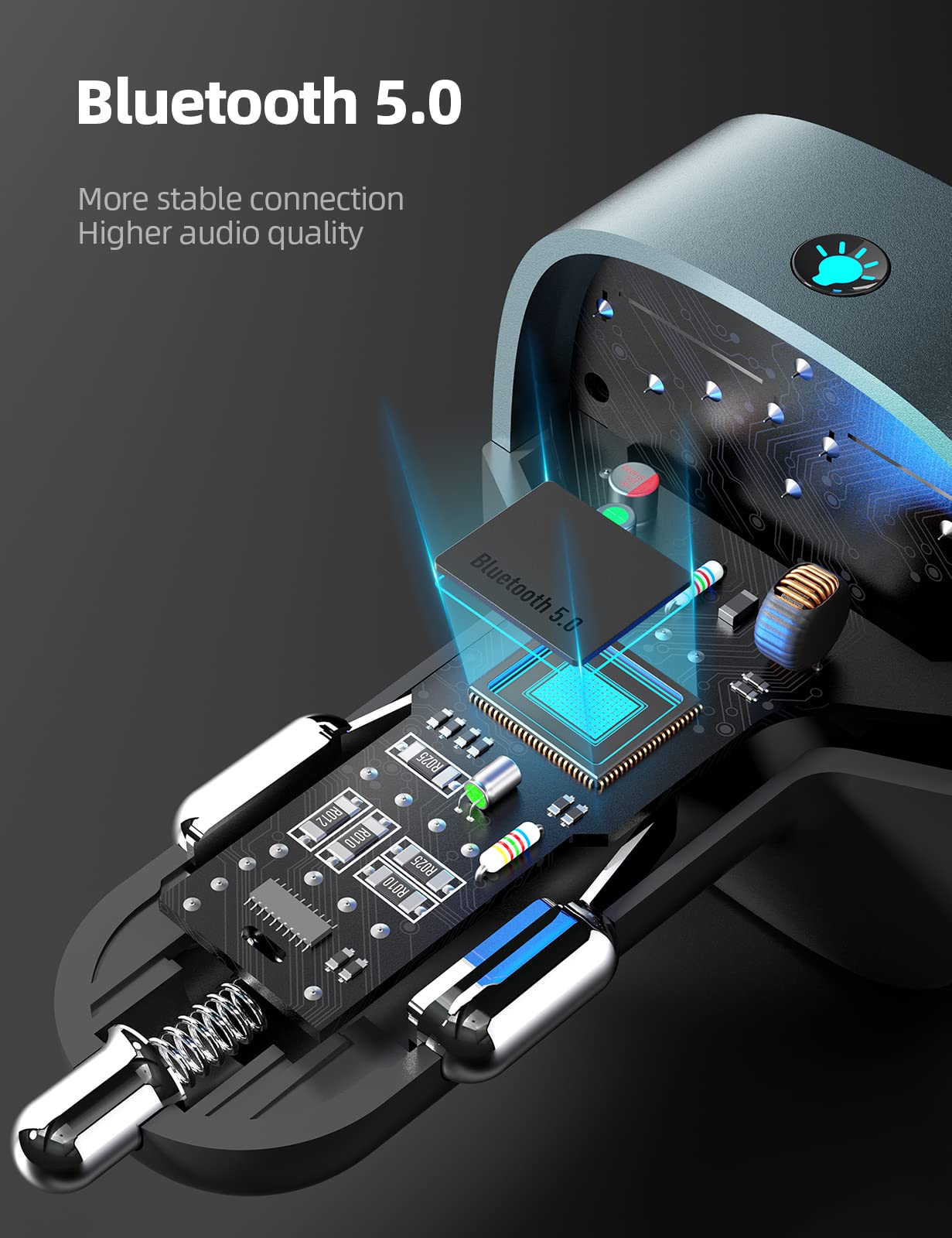Foto 7 pulgar | Transmisor Fm Bluetooth Nulaxy Nx10, Adaptador De Coche Con Cargador - Venta Internacional.