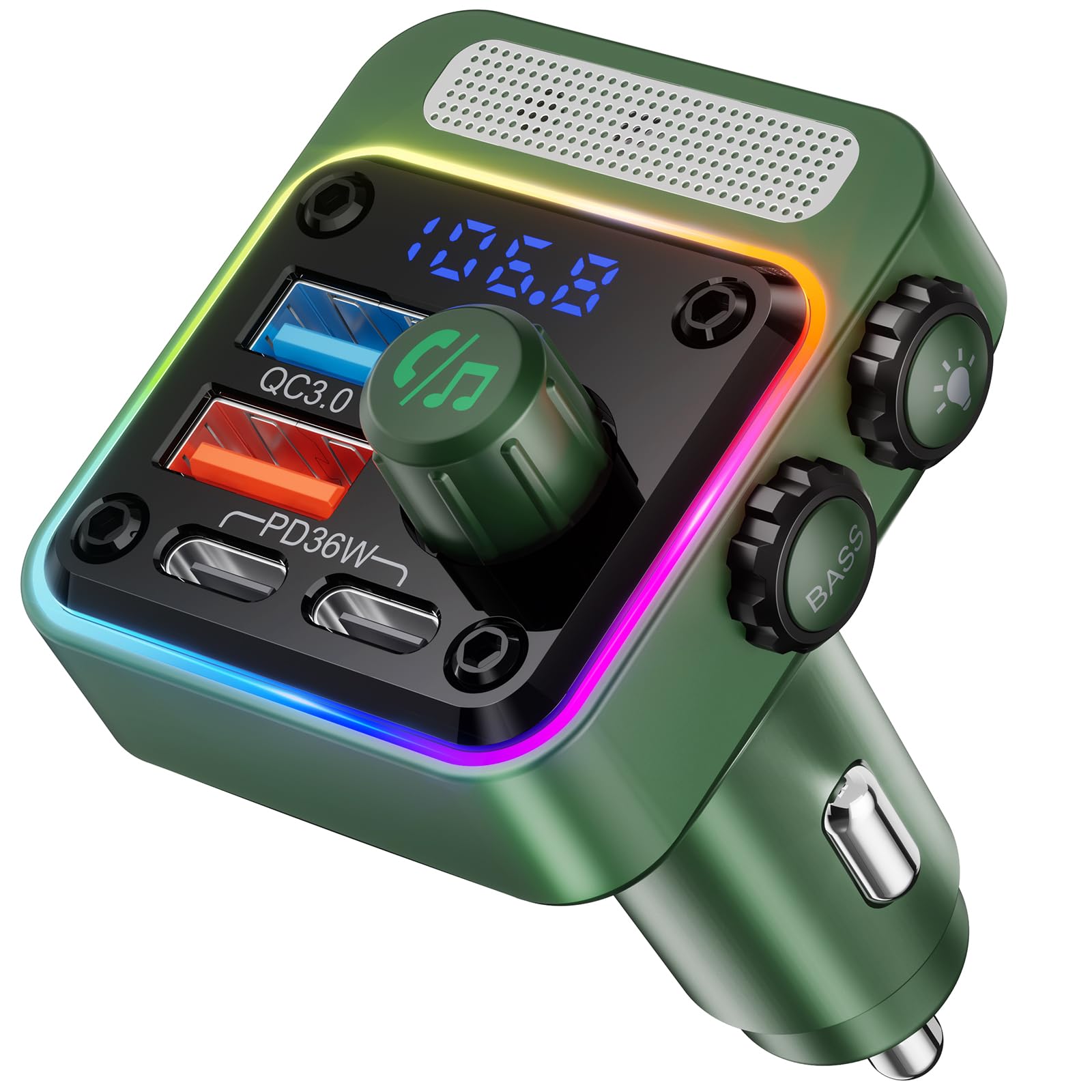 Adaptador Bluetooth Para Coche Nulaxy Bc91 54 W Con 4 Puertos De Carga - Venta Internacional.