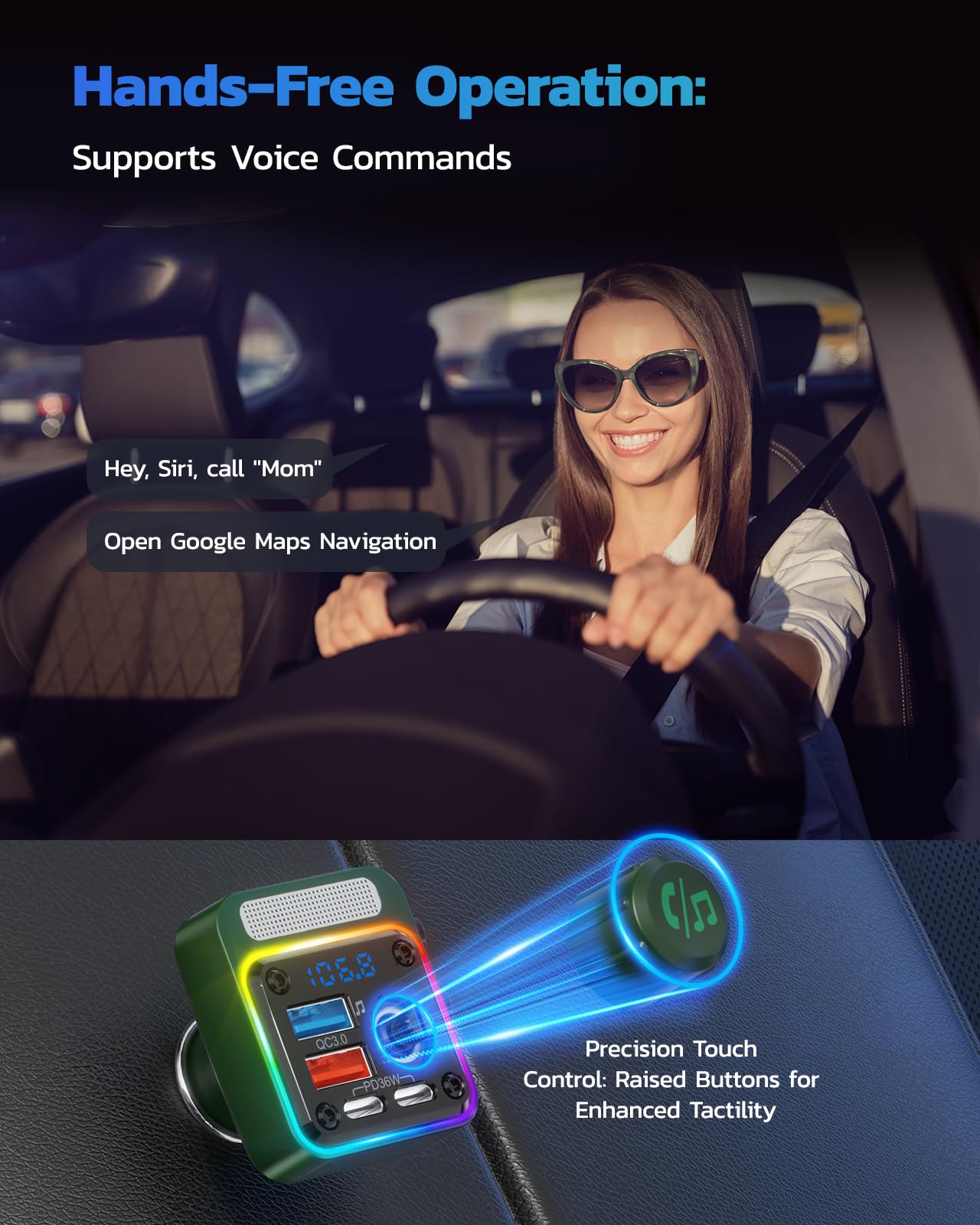 Foto 6 pulgar | Adaptador Bluetooth Para Coche Nulaxy Bc91 54 W Con 4 Puertos De Carga - Venta Internacional.