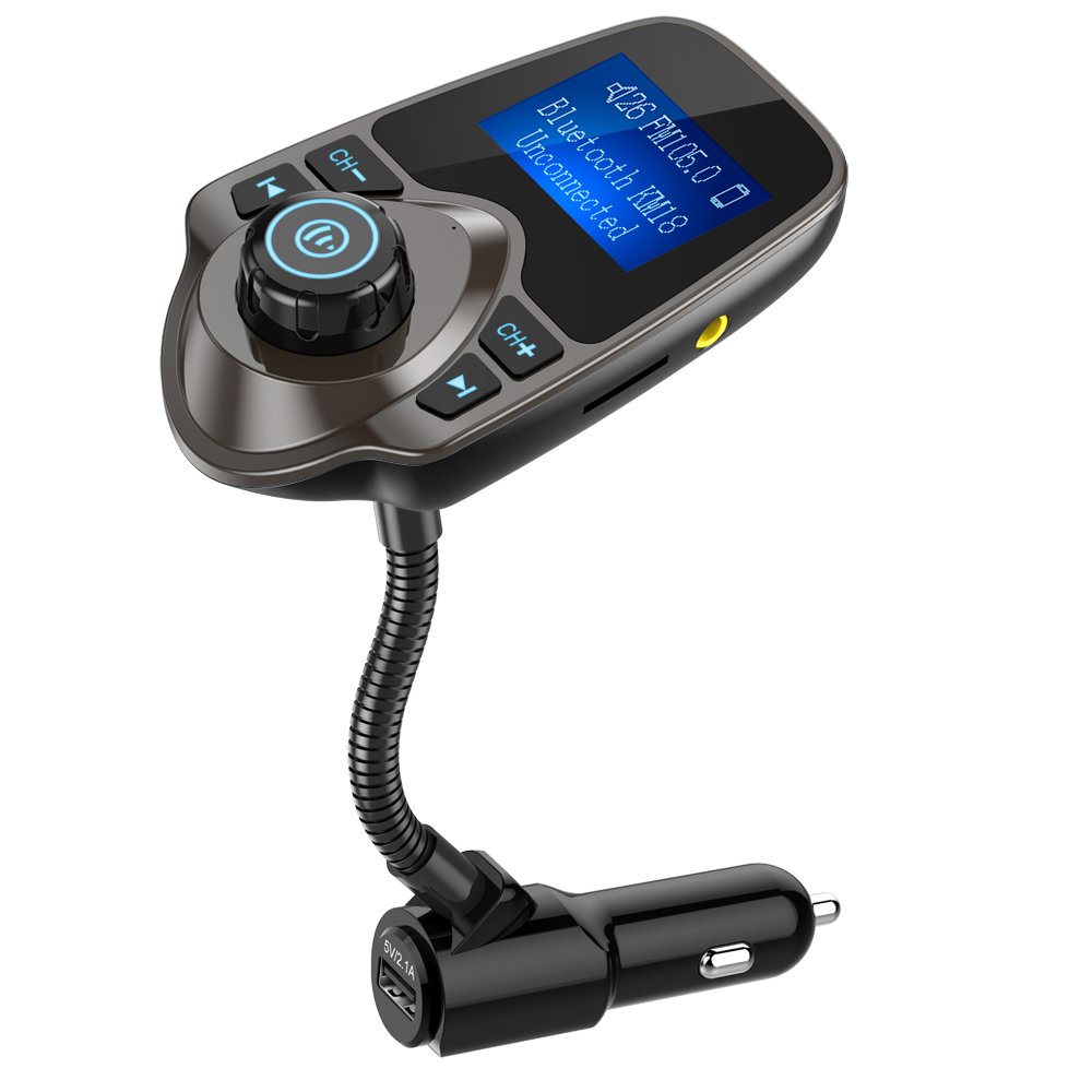 Transmisor Fm Bluetooth Para Coche Nulaxy Km18 Marrón Con 1 44 Pulgadas - Venta Internacional.