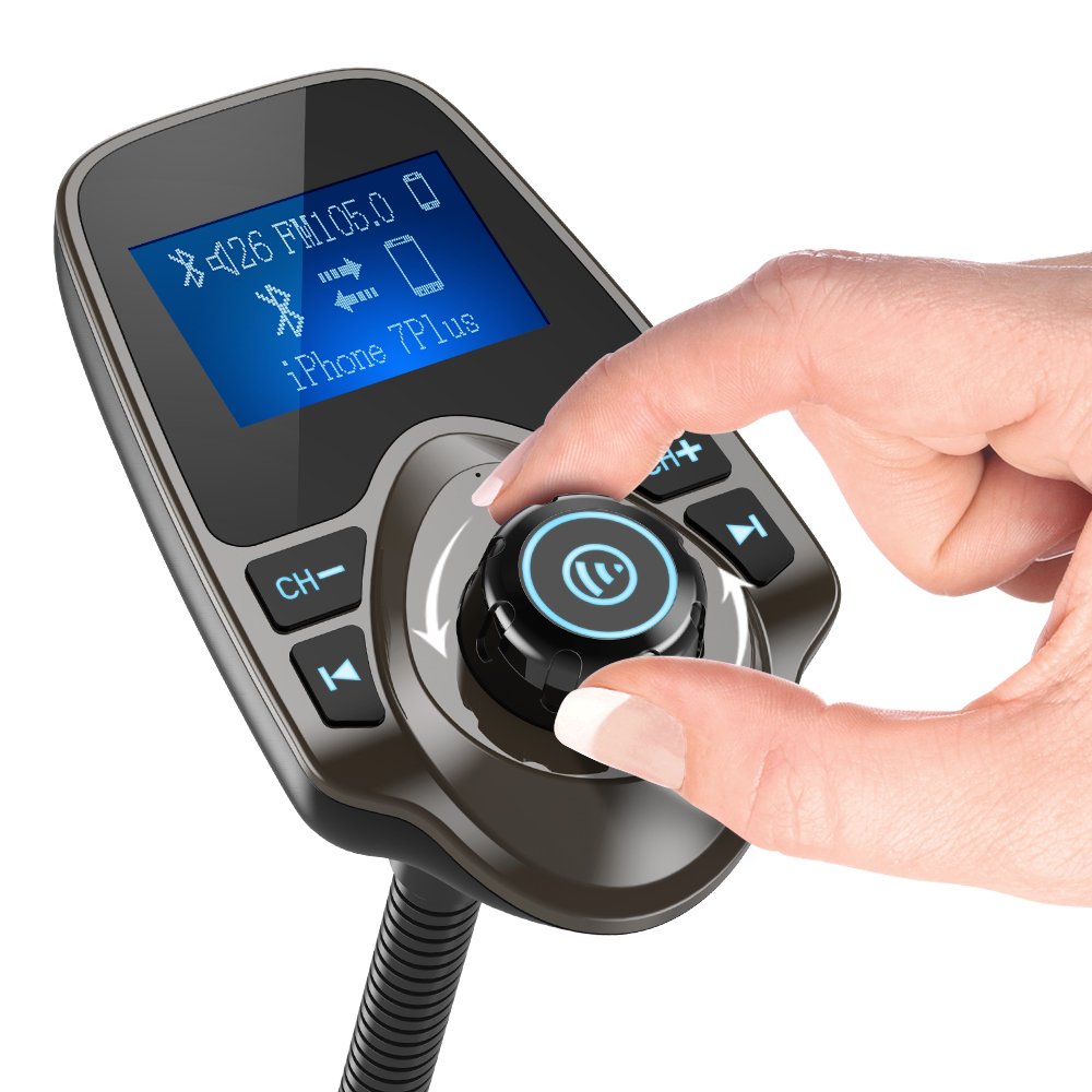 Foto 3 pulgar | Transmisor Fm Bluetooth Para Coche Nulaxy Km18 Marrón Con 1 44 Pulgadas - Venta Internacional.