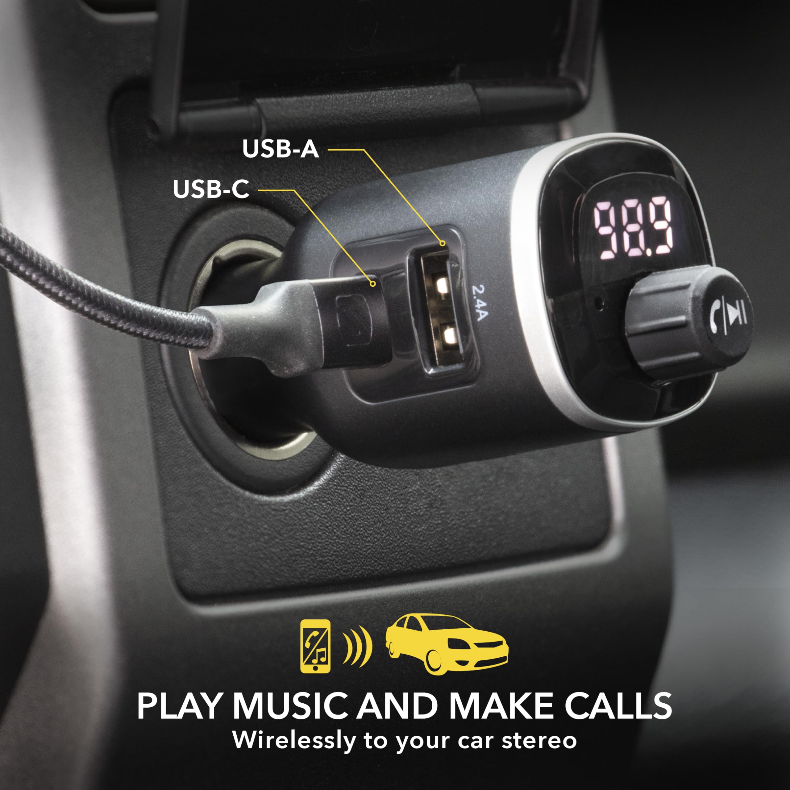 Foto 5 pulgar | Transmisor Fm Bluetooth Scosche Btfm8 Con Cargador Usb-c/a - Venta Internacional.