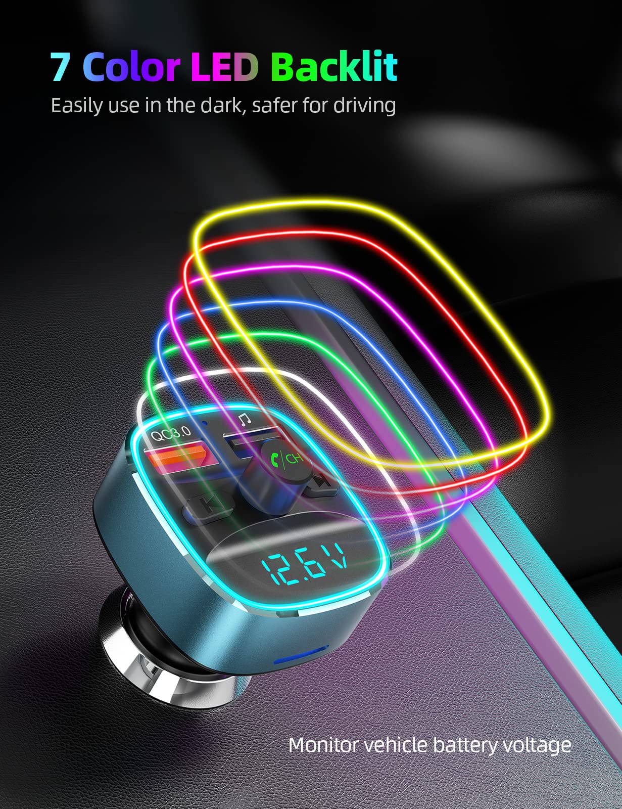 Foto 6 pulgar | Transmisor Fm Bluetooth Nulaxy Nx10  Adaptador De Coche Con Cargador - Venta Internacional.