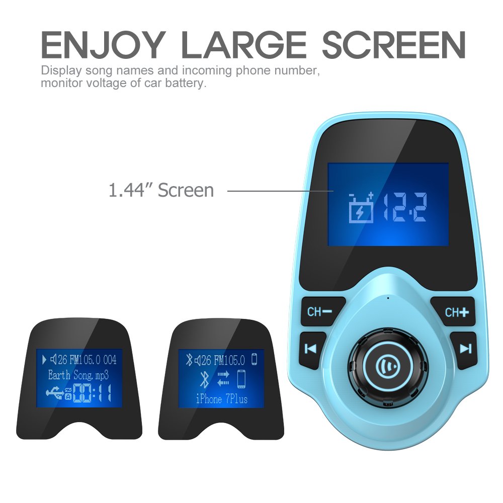 Foto 4 pulgar | Transmisor Fm Bluetooth Para Coche Nulaxy Km18 Con Pantalla De 1 44 Pulgadas - Venta Internacional.