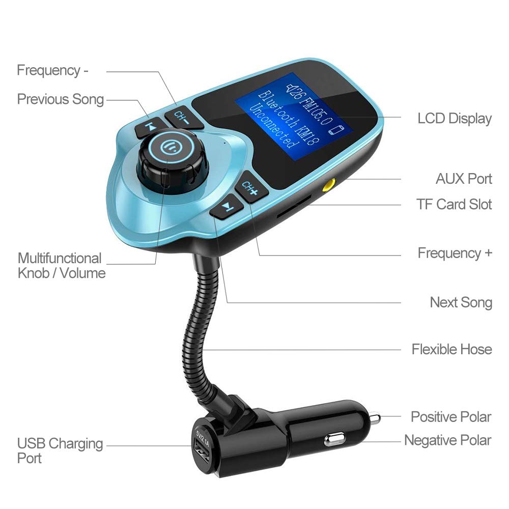 Foto 5 pulgar | Transmisor Fm Bluetooth Para Coche Nulaxy Km18 Con Pantalla De 1 44 Pulgadas - Venta Internacional.