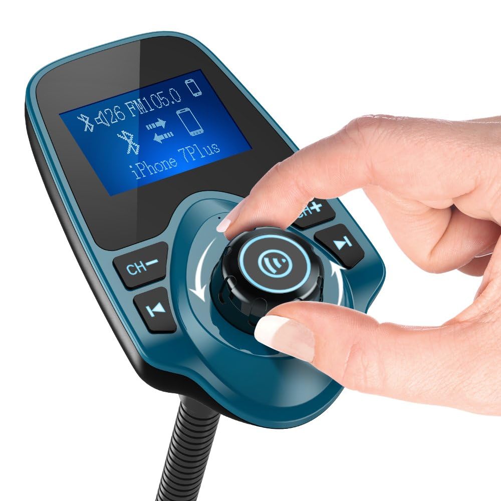 Foto 3 pulgar | Transmisor Fm Bluetooth Para Coche Nulaxy Km18 Peacock Blue - Venta Internacional.