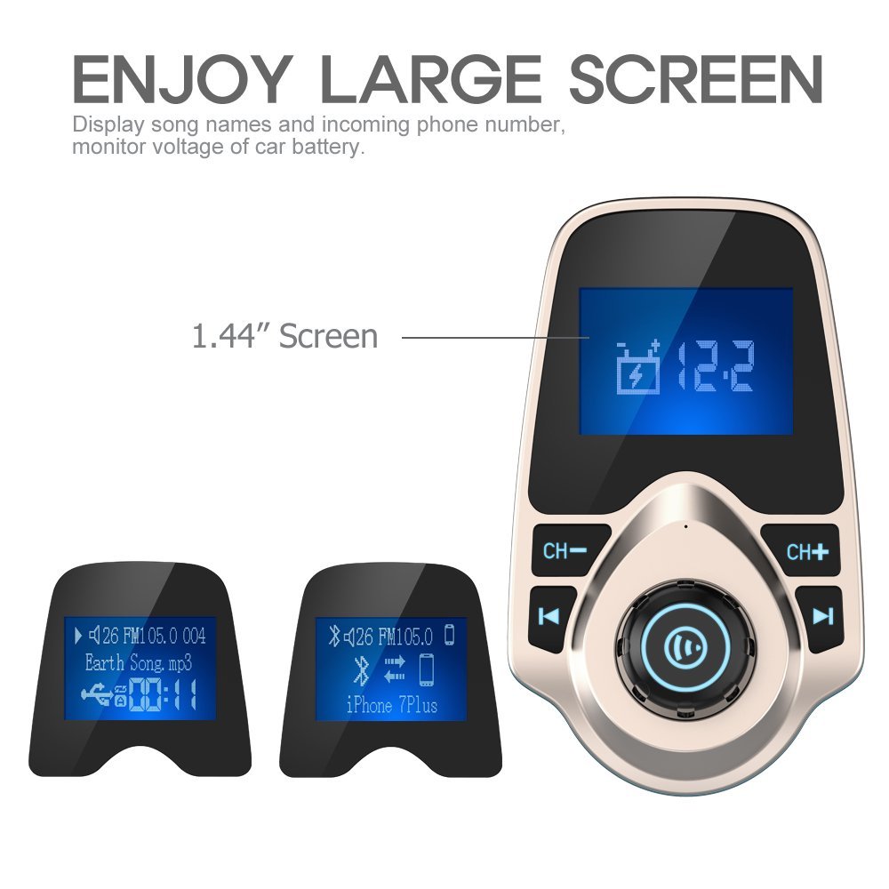Foto 4 pulgar | Transmisor Fm Bluetooth Para Coche Nulaxy Km18 Con Pantalla De 1 44 Pulgadas - Venta Internacional.