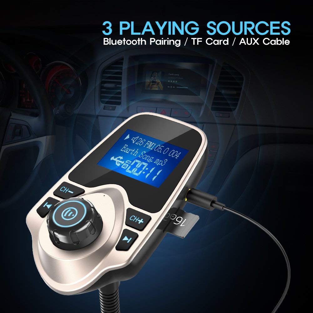 Foto 6 pulgar | Transmisor Fm Bluetooth Para Coche Nulaxy Km18 Con Pantalla De 1 44 Pulgadas - Venta Internacional.