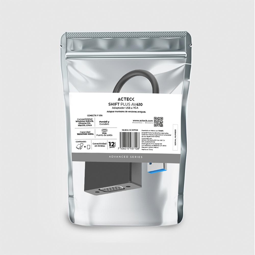Foto 4 | Adaptador Convertidor Acteck Shift Plus Av410 Usb A Vga Ac-937108 Color Negro