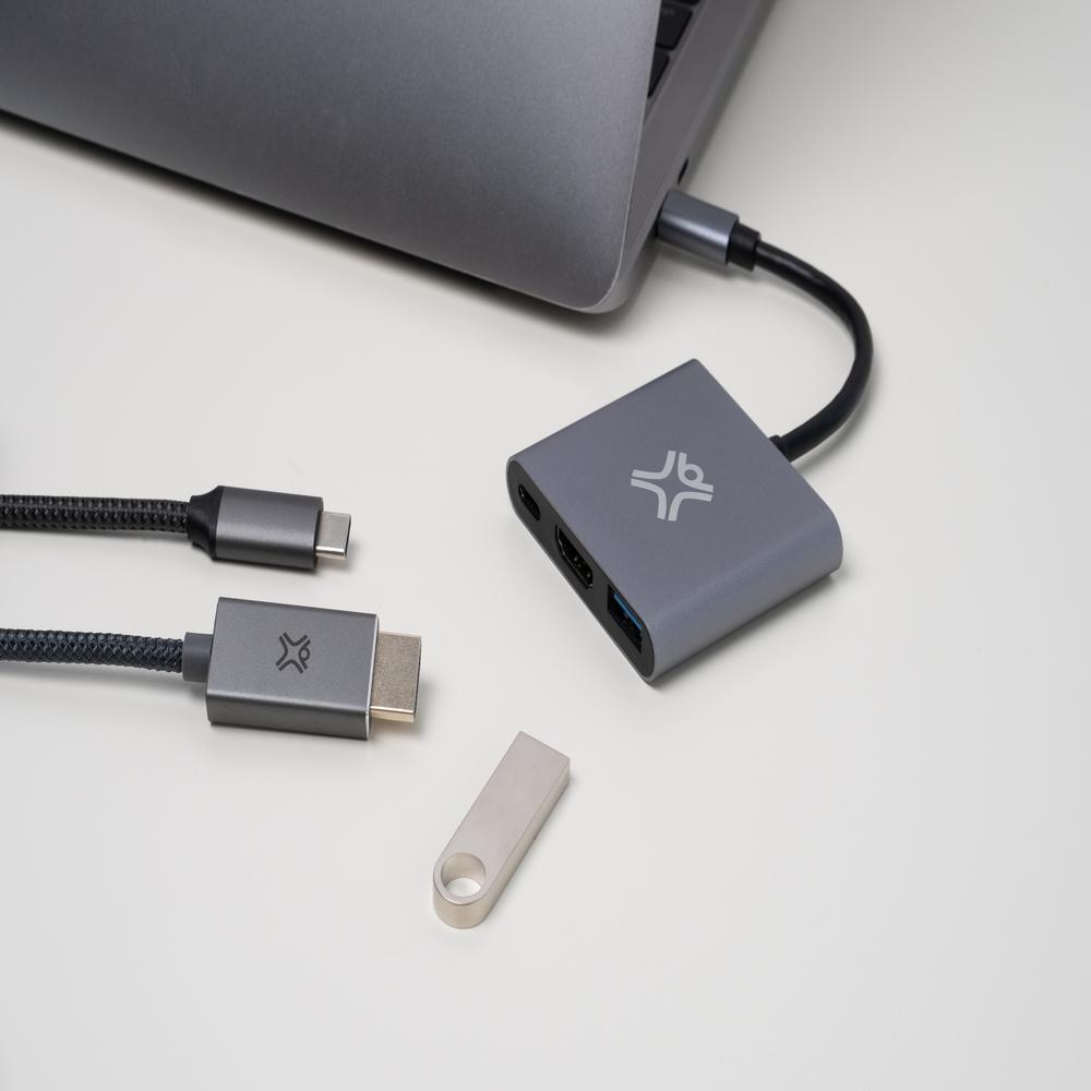 Foto 8 | Adapatador De Usb C De 3 Puertos Y 1 Puerto Hdmi De 100w Xtrememac