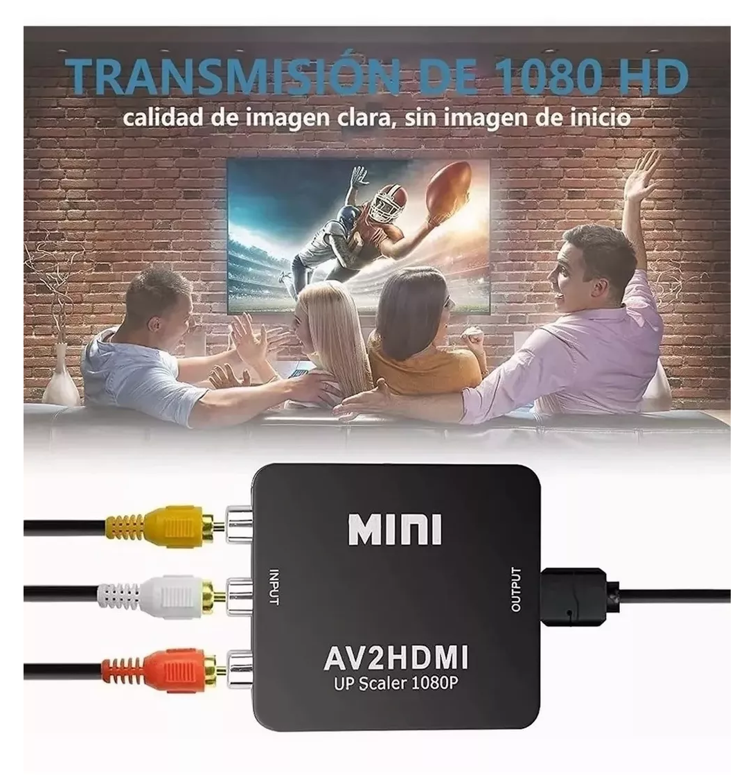 Foto 3 pulgar | Convertidor Adaptador Rca Vga A Hdmi 1080p De Audio y Video