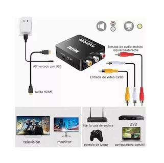Foto 4 | Convertidor Adaptador Rca Vga A Hdmi 1080p De Audio y Video