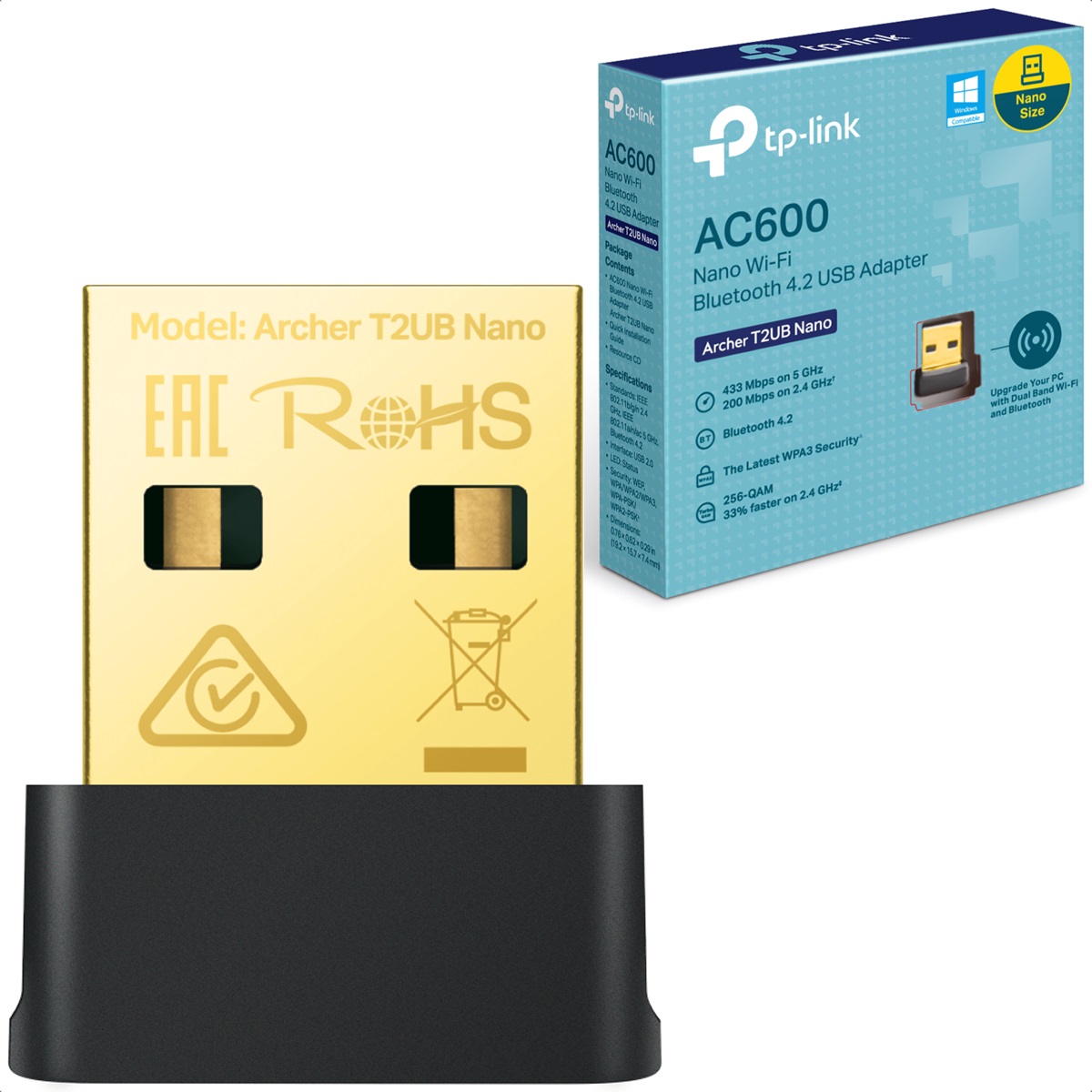 Foto 2 pulgar | Adaptador Inalambrico Usb Tp-link Archer T2ub Nano Banda Dual Ac600 Bluetooth 4.2