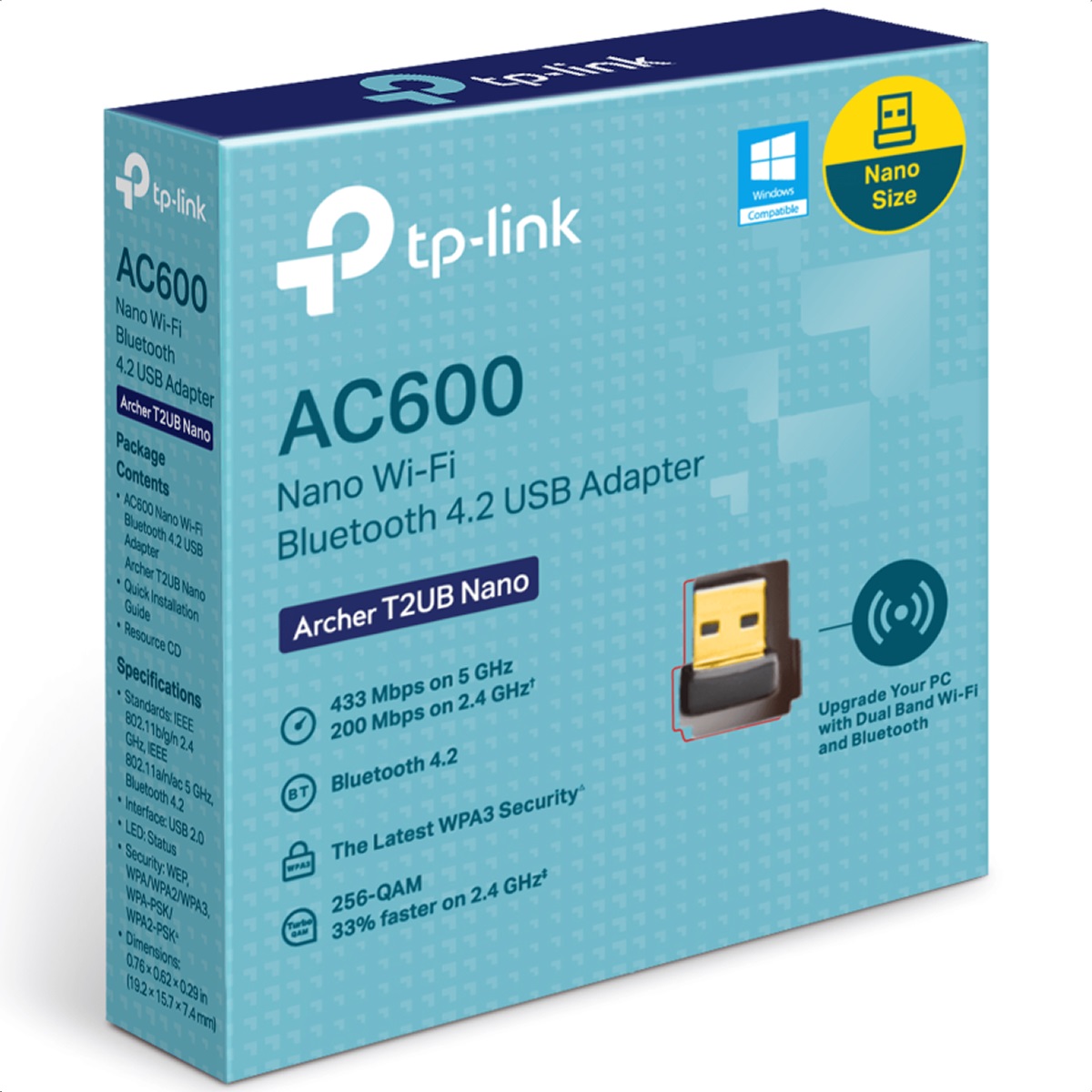 Foto 4 pulgar | Adaptador Inalambrico Usb Tp-link Archer T2ub Nano Banda Dual Ac600 Bluetooth 4.2