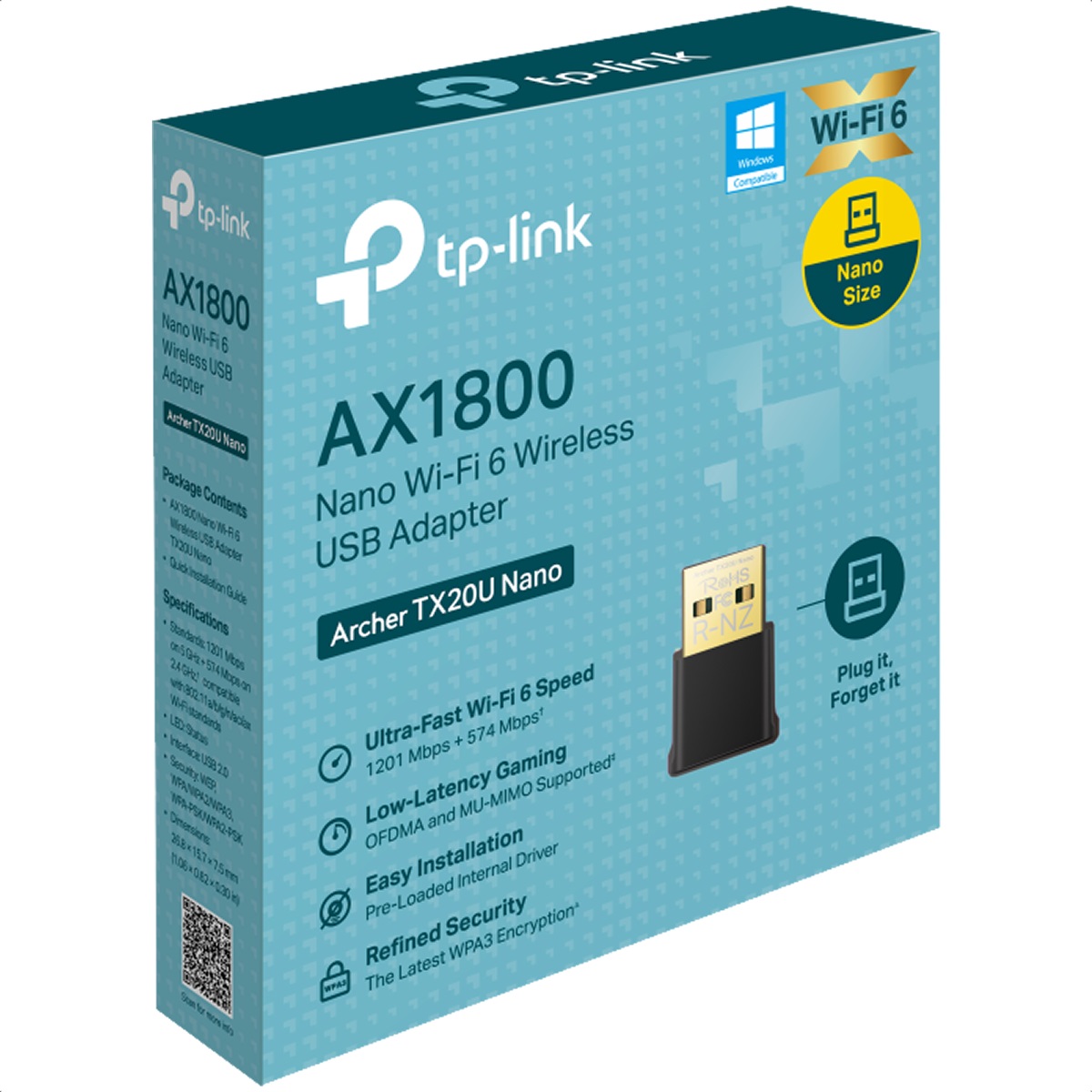 Foto 4 pulgar | Adaptador Inalambrico Usb Tp-link Archer Tx20u Nano Wi-fi 6 Banda Dual Ax1800