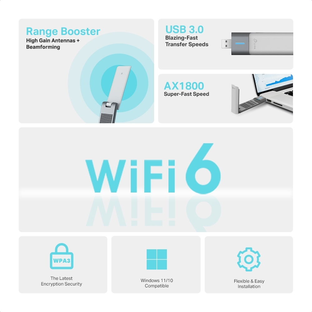 Foto 5 pulgar | Adaptador Inalambrico Usb Tp-link Archer Tx20uh Wi-fi 6 Banda Dual Ax1800