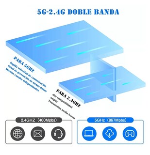 Foto 3 | Adaptador Wifi Usb 3.0 De Banda Dual Para Pc 1300mbps 5ghz, Negro
