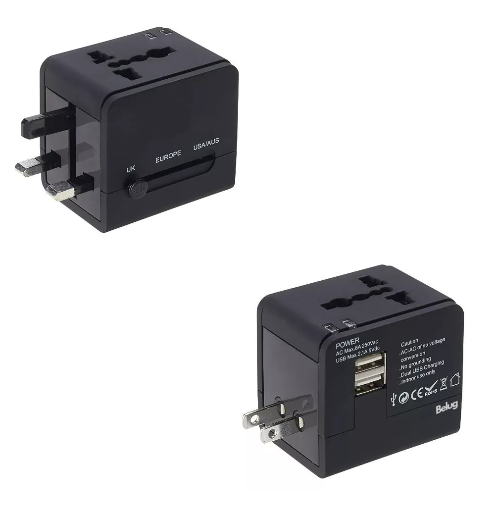 Foto 4 pulgar | Adaptador De Corriente Belug  Clavija Universal De Viaje, Negro