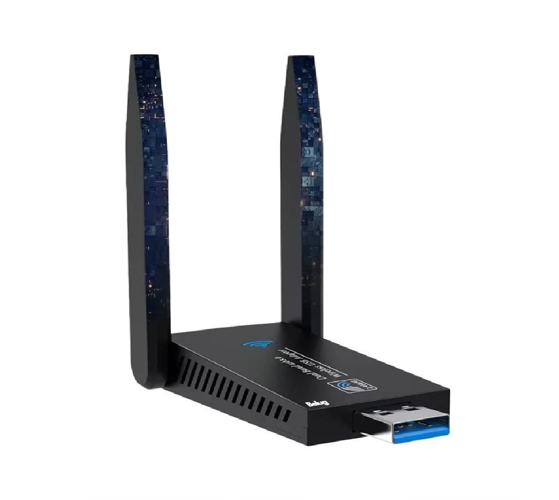Adaptador Wifi Usb 3.0 De Banda Dual Para Pc 1300mbps 5ghz, Belug Negro