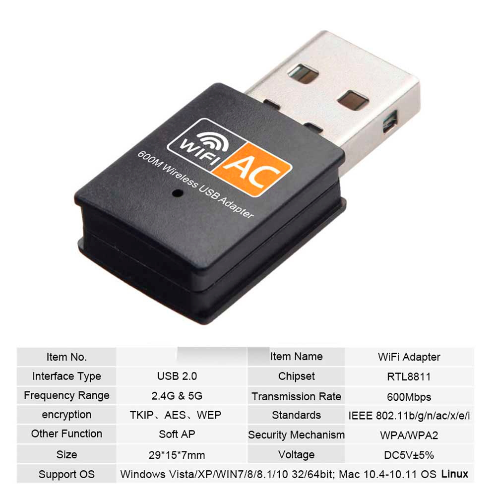 Foto 5 pulgar | Adaptador De Receptor De Antena Usb Wifi De 2,4 Ghz Para Pc Portátil - Venta Internacional.
