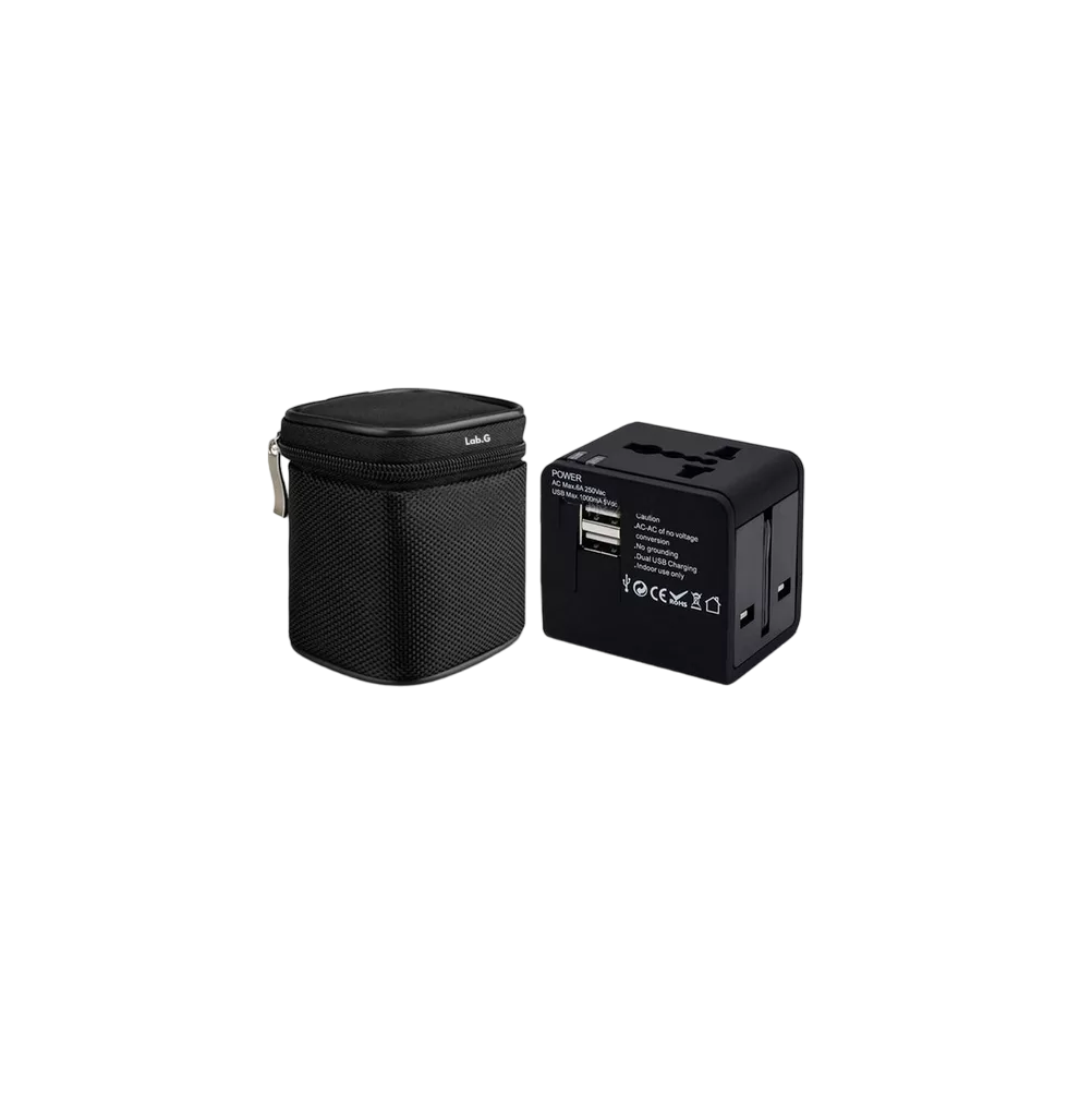 Adaptador De Corriente Clavija Universal De Viaje, Negro