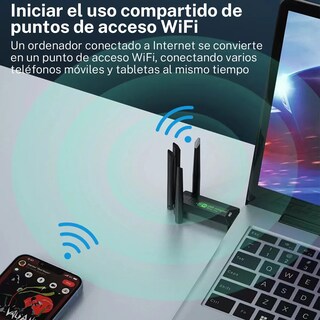 Foto 3 | Adaptador De Antena Wifi Inalámbrico Usb3.0 1300mbps Eo Safe Imports Esi-20106 Negro