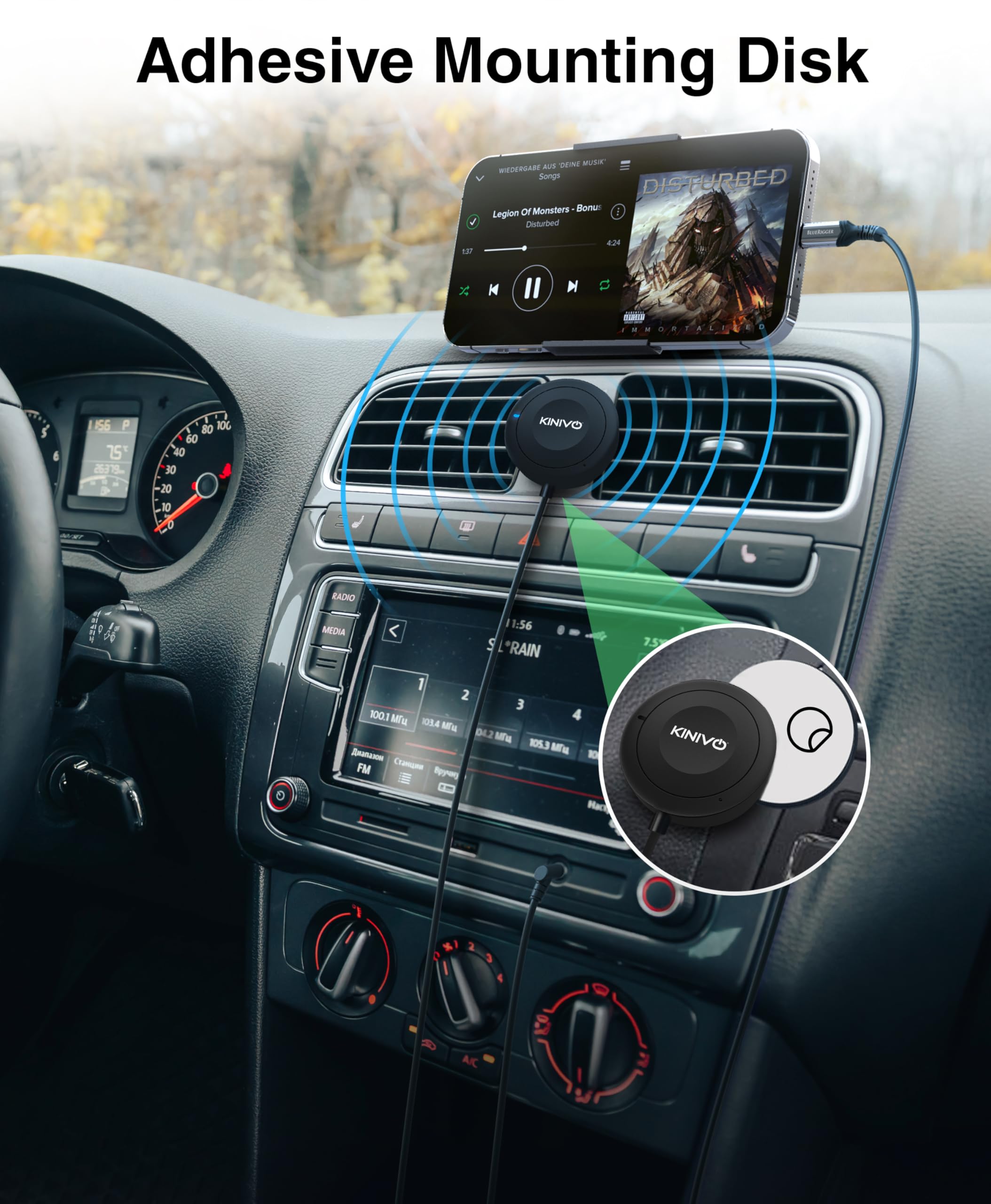 Foto 3 | Kit Bluetooth Para Coche Kinivo Btc450 Manos Libres Con Aislador De Ruido - Venta Internacional.